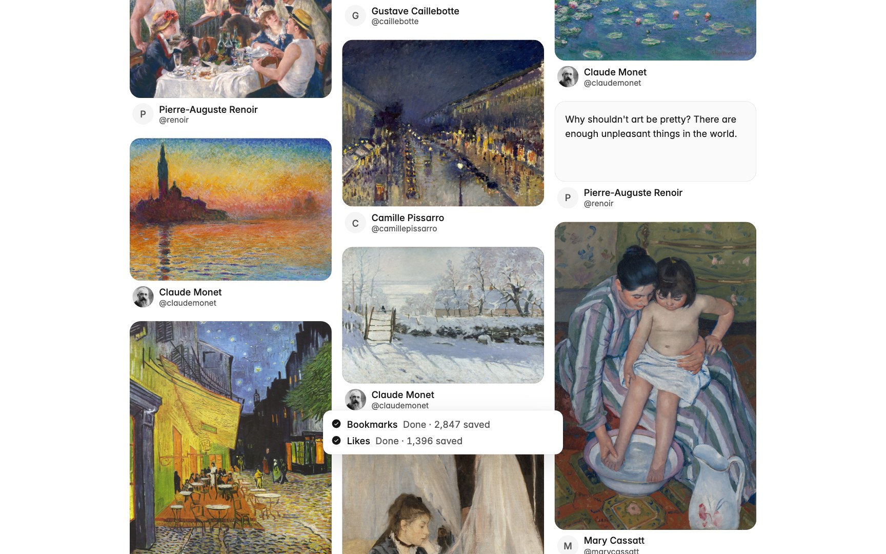Bookmarks and likes importing into the gallery